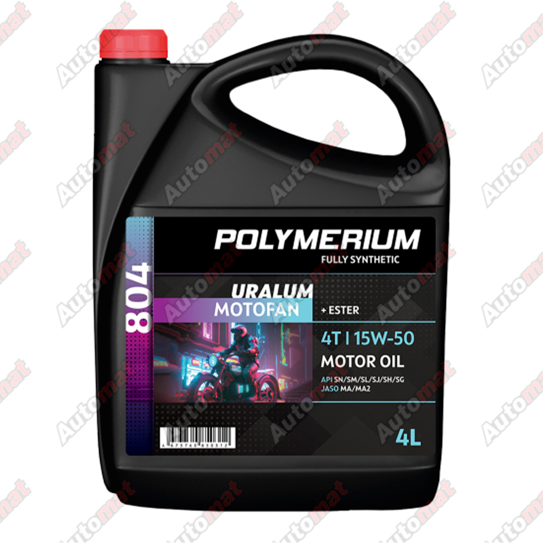 Масло моторное POLYMERIUM MOTO-FAN 4T 804 URALUM 15W-50, 4л